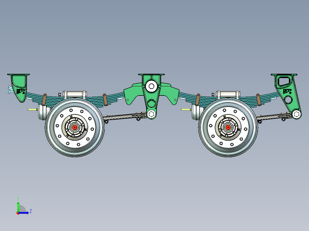 汽车悬挂系统左视图