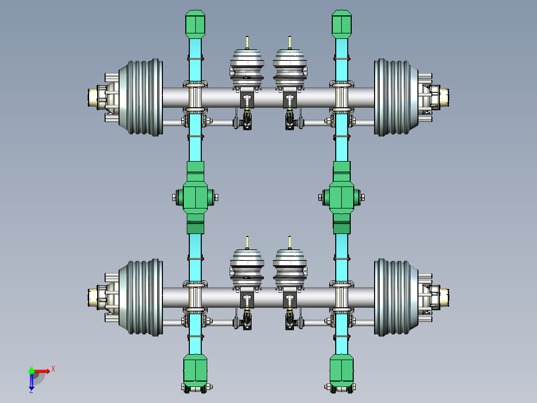 汽车悬挂系统俯视图