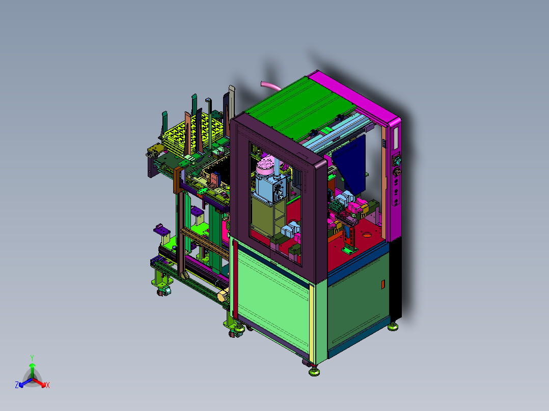 音响的灯条放置机构正等轴测图