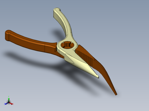 45度高品质弯嘴钳正等轴测缩略图