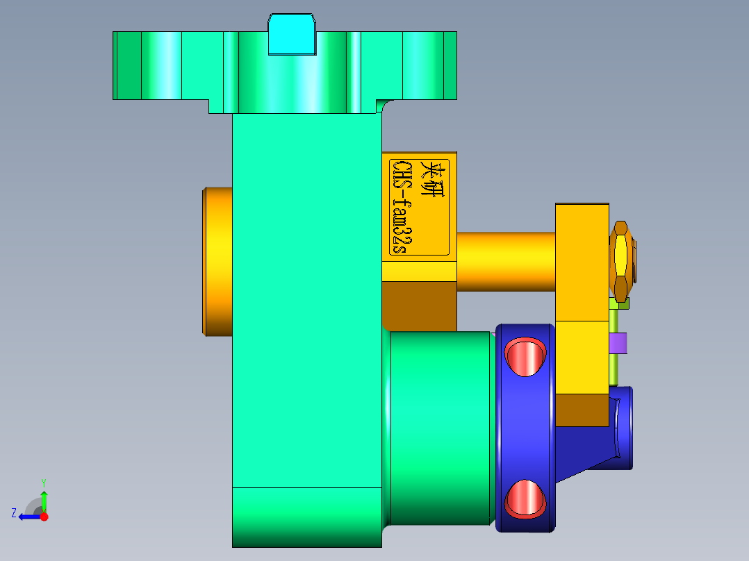 摇杆钻孔液压夹具右视图