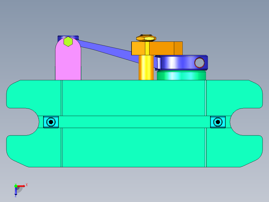 摇杆钻孔液压夹具俯视图
