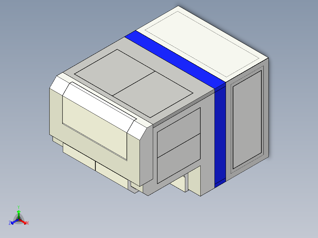 激光打孔机外壳正等轴测图