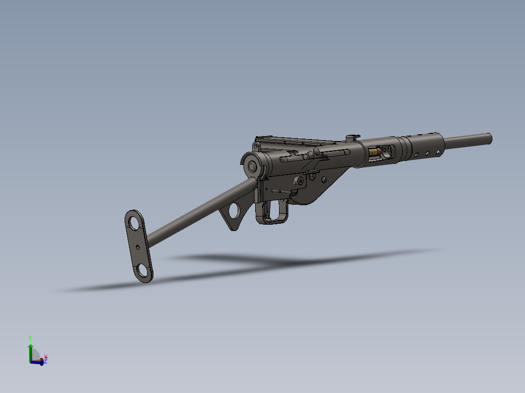 手枪左轮冲锋枪老式狙击步枪设计3D图纸mk-ii-sten-gun SW IGS