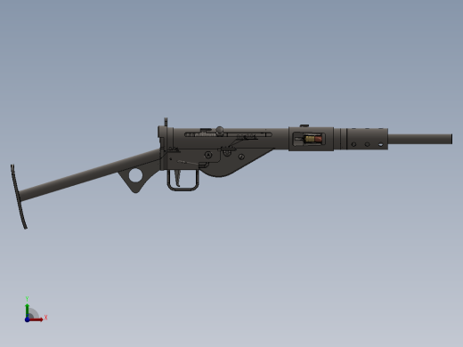 手枪左轮冲锋枪老式狙击步枪设计3D图纸mk-ii-sten-gun SW IGS前视缩略图