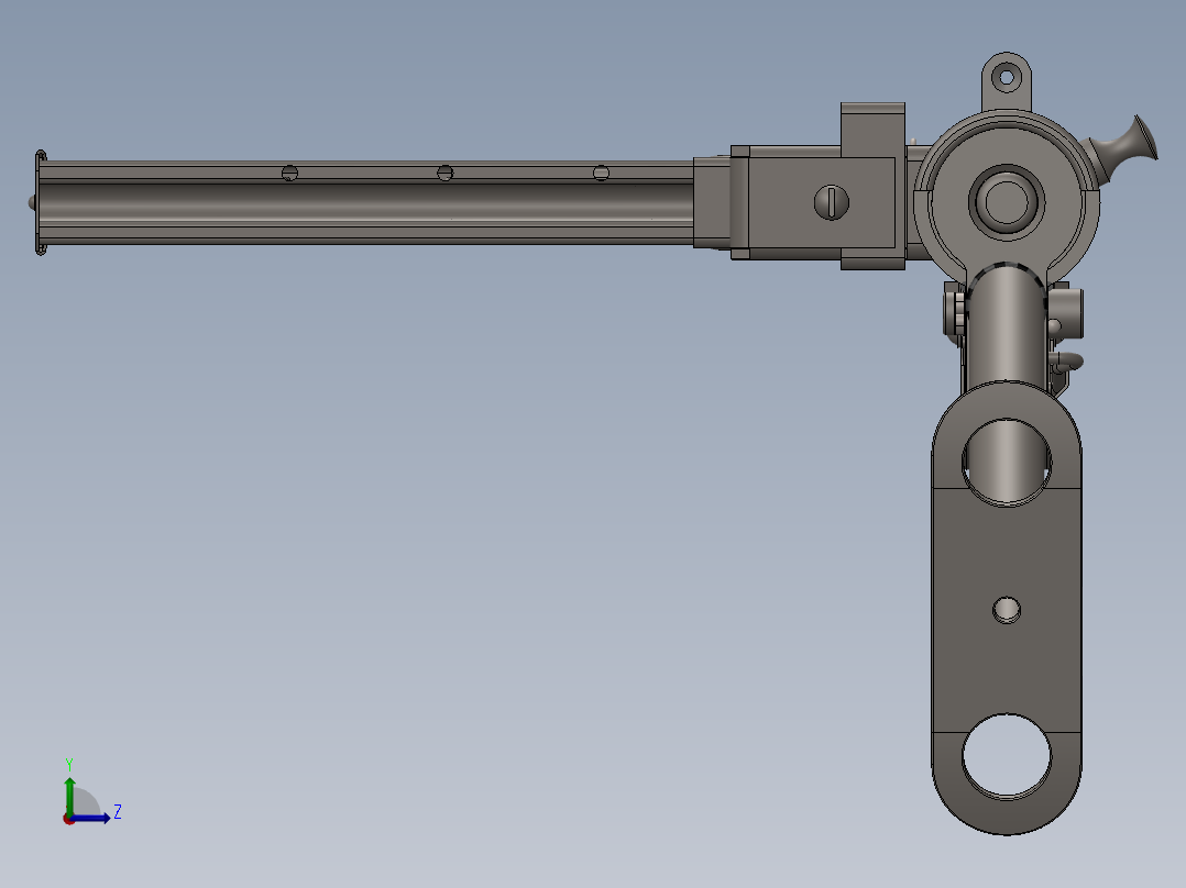 手枪左轮冲锋枪老式狙击步枪设计3D图纸mk-ii-sten-gun SW IGS左视图