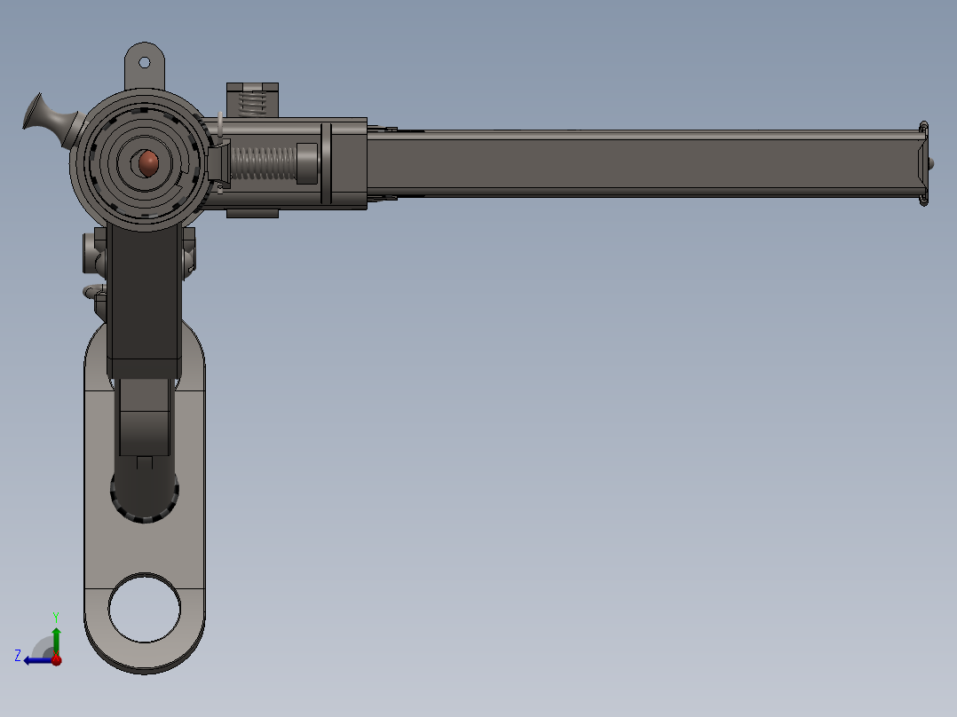 手枪左轮冲锋枪老式狙击步枪设计3D图纸mk-ii-sten-gun SW IGS右视图