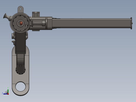 手枪左轮冲锋枪老式狙击步枪设计3D图纸mk-ii-sten-gun SW IGS右视缩略图
