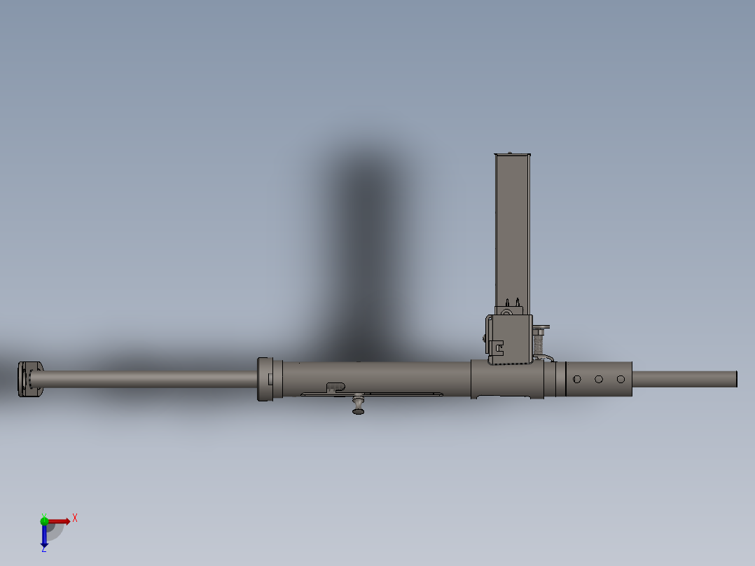 手枪左轮冲锋枪老式狙击步枪设计3D图纸mk-ii-sten-gun SW IGS俯视图