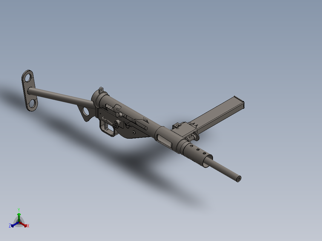 手枪左轮冲锋枪老式狙击步枪设计3D图纸mk-ii-sten-gun SW IGS正等轴测图