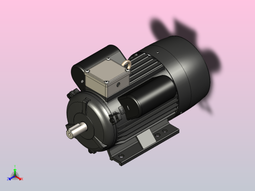 2HP单相电动机正等轴测缩略图