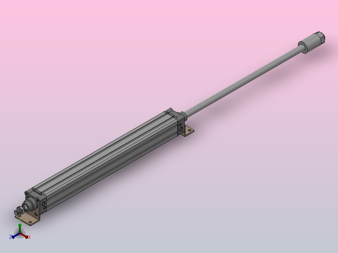 SEJ双轴复动行程可调型气缸SEJ 50×500-50-S正等轴测图