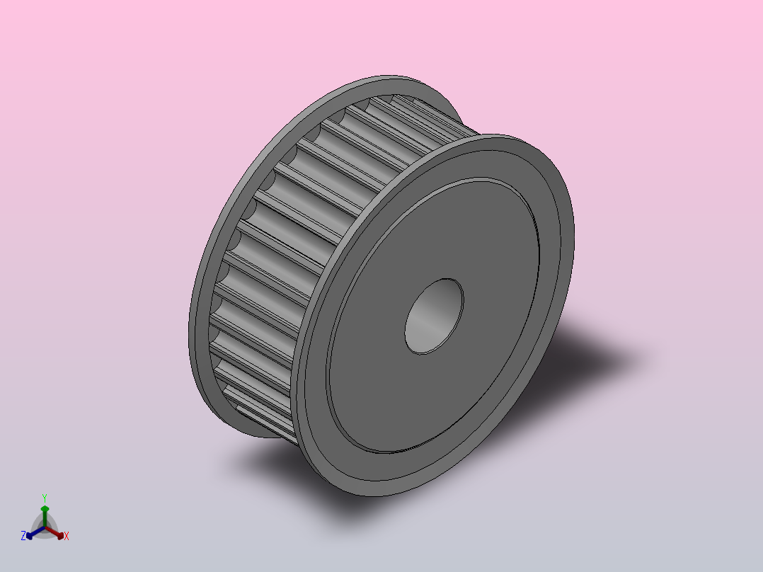 标准型半圆弧形齿同步带轮H8M型_SS8MHC-32-25-dc18-A正等轴测图