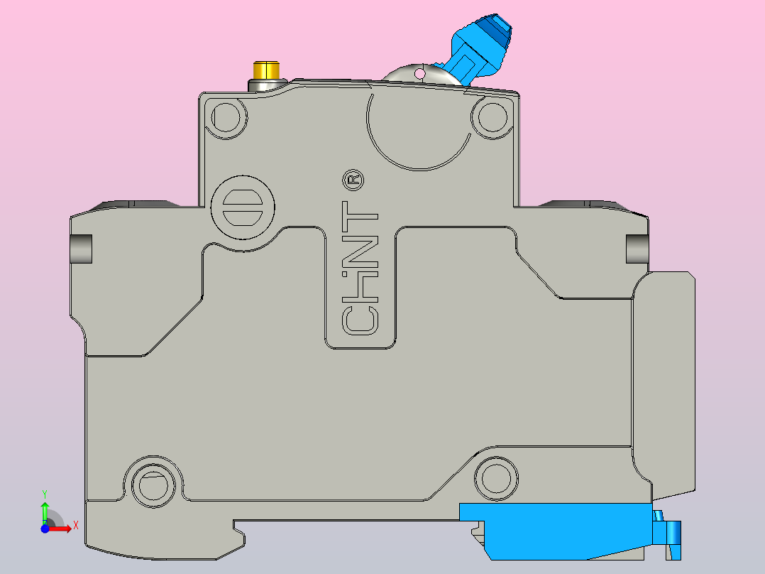 NB7LE-63&amp;1P&amp;N&amp;剩余电流动作断路器三维模型202307前视图