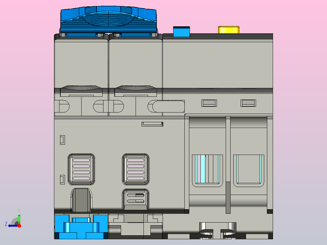 NB7LE-63&amp;1P&amp;N&amp;剩余电流动作断路器三维模型202307右视图