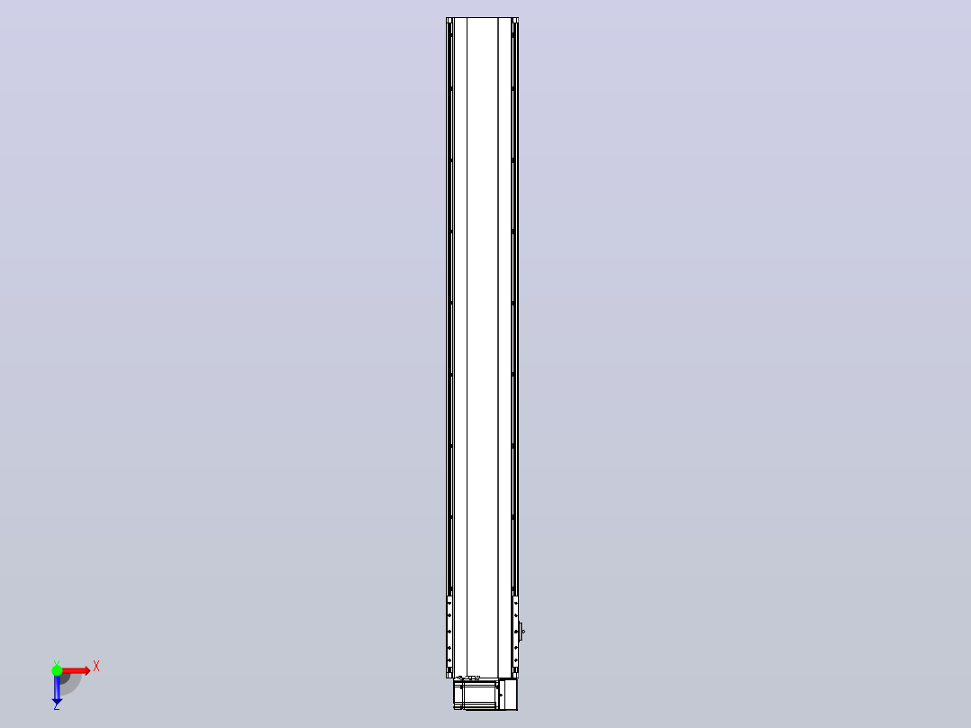 皮带直线轴半封闭可选导轨TPA-HNB-202D-140-L1500-RU-C-P75-N3俯视图