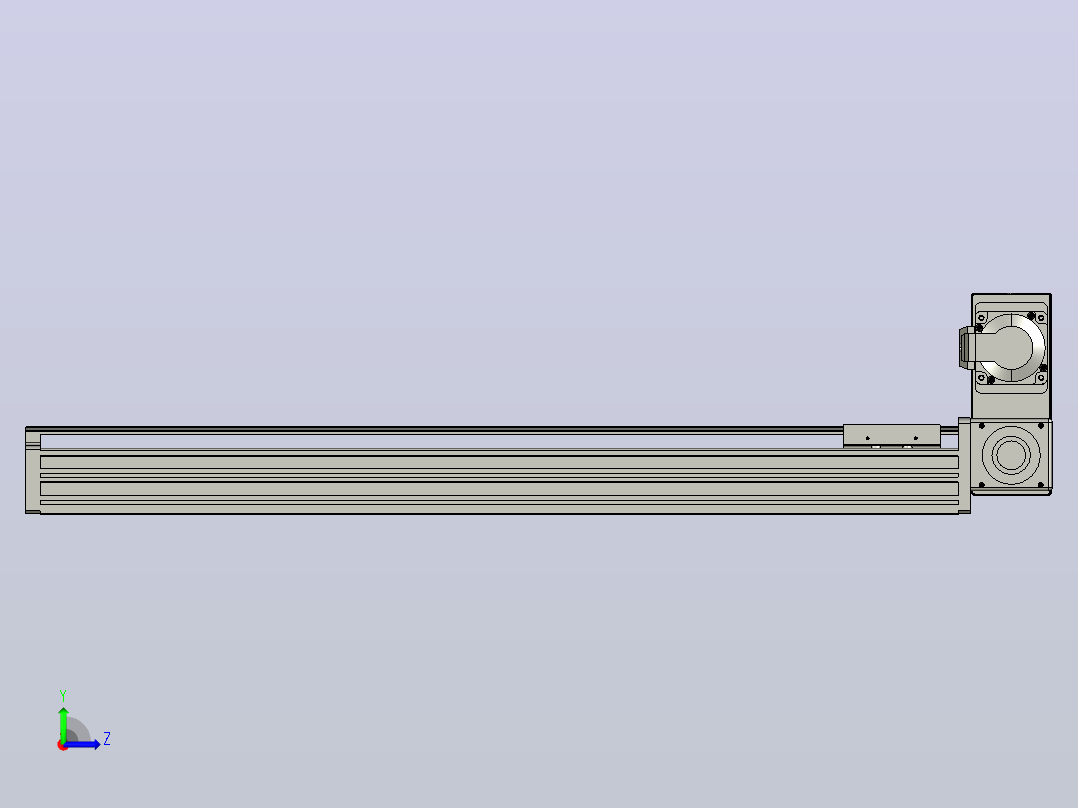 皮带直线轴半封闭可选导轨TPA-HNB-65S-90-L600-RU-Y-P10-N3左视图