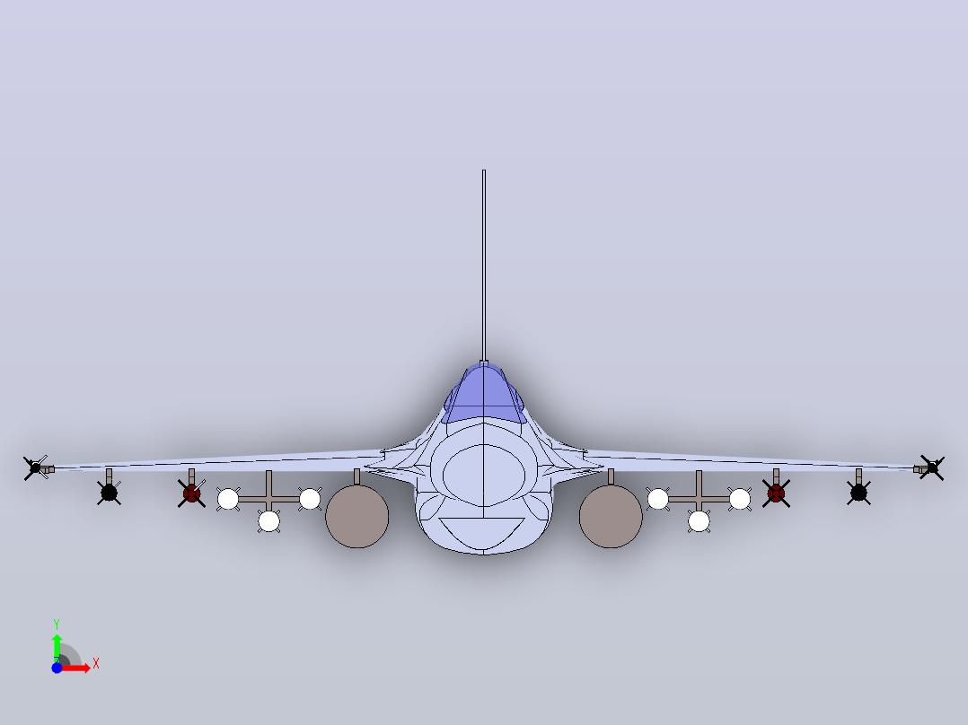 F-16战斗机猎鹰前视图
