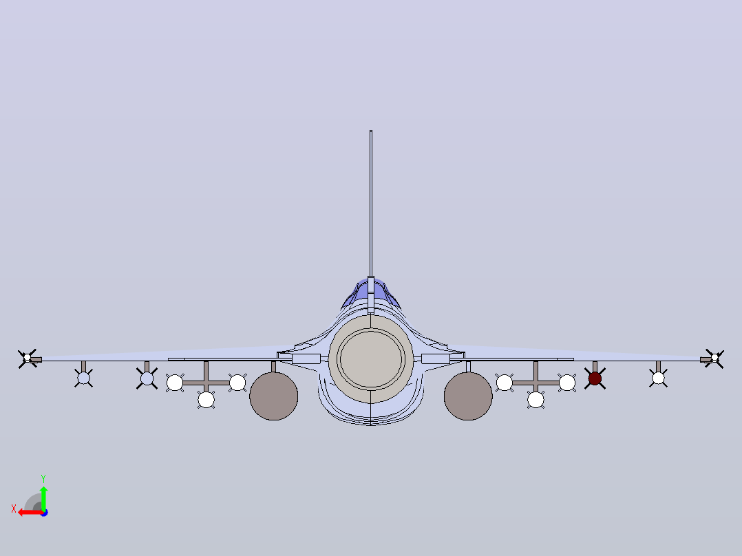F-16战斗机猎鹰后视图