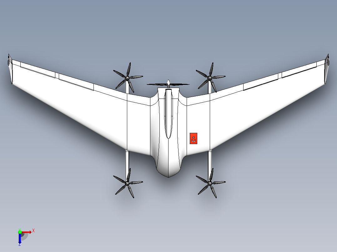 VTOL 垂直起降无人机俯视图
