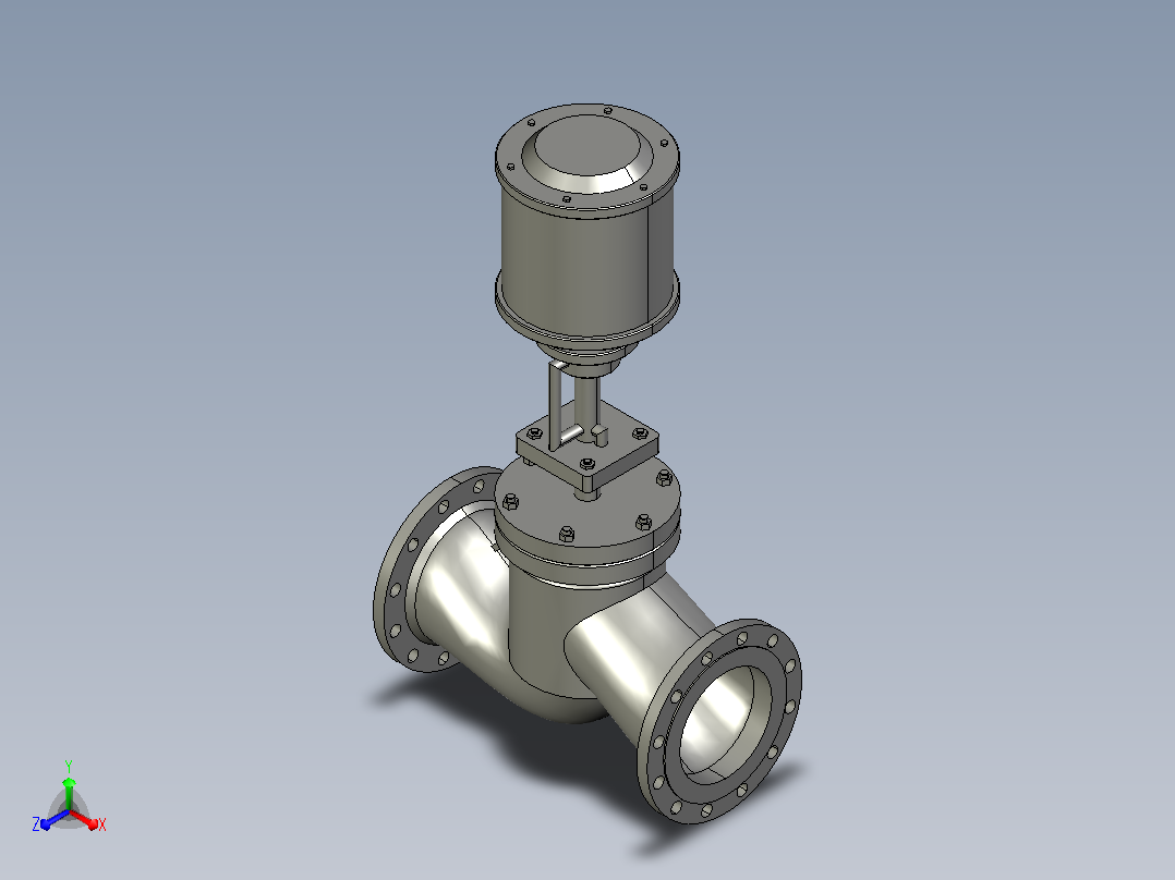 J641H气动截止阀[200]正等轴测图