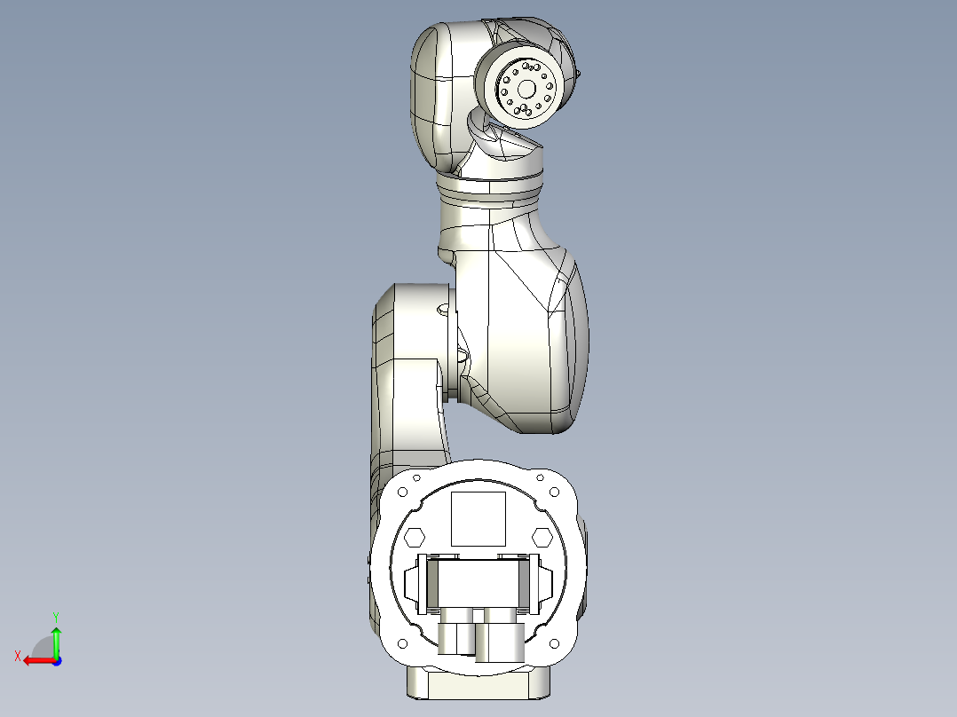 Kawasaki MC004 4kg机械臂模型3D图纸 STP格式后视图