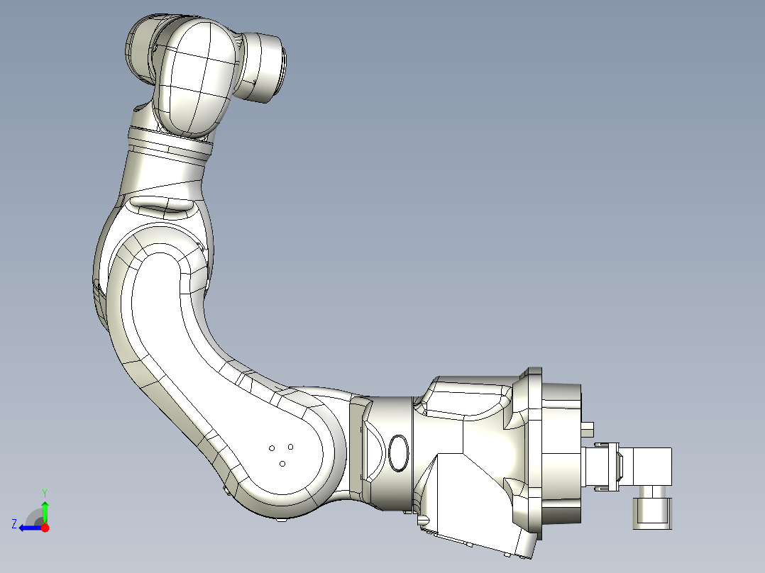 Kawasaki MC004 4kg机械臂模型3D图纸 STP格式右视图