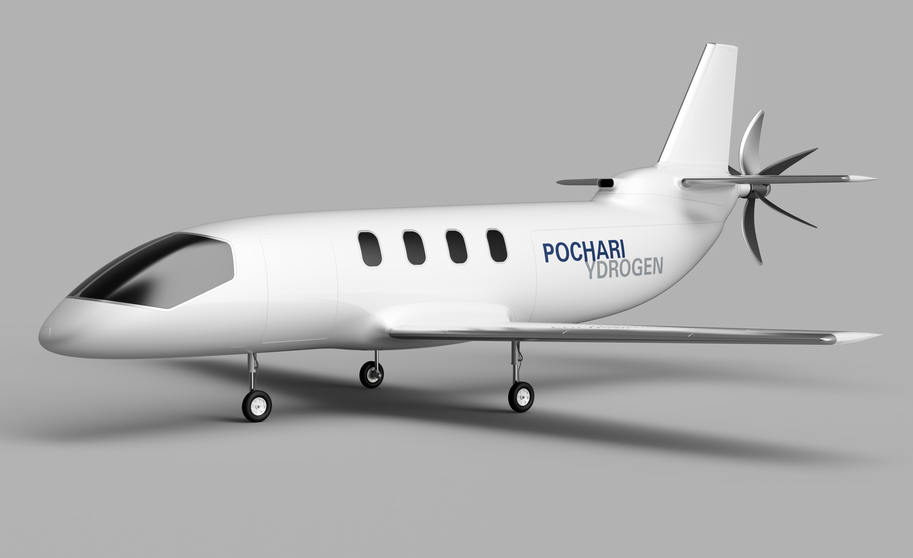 氢动力涡轮螺旋桨飞机造型3D图纸 STEP格式