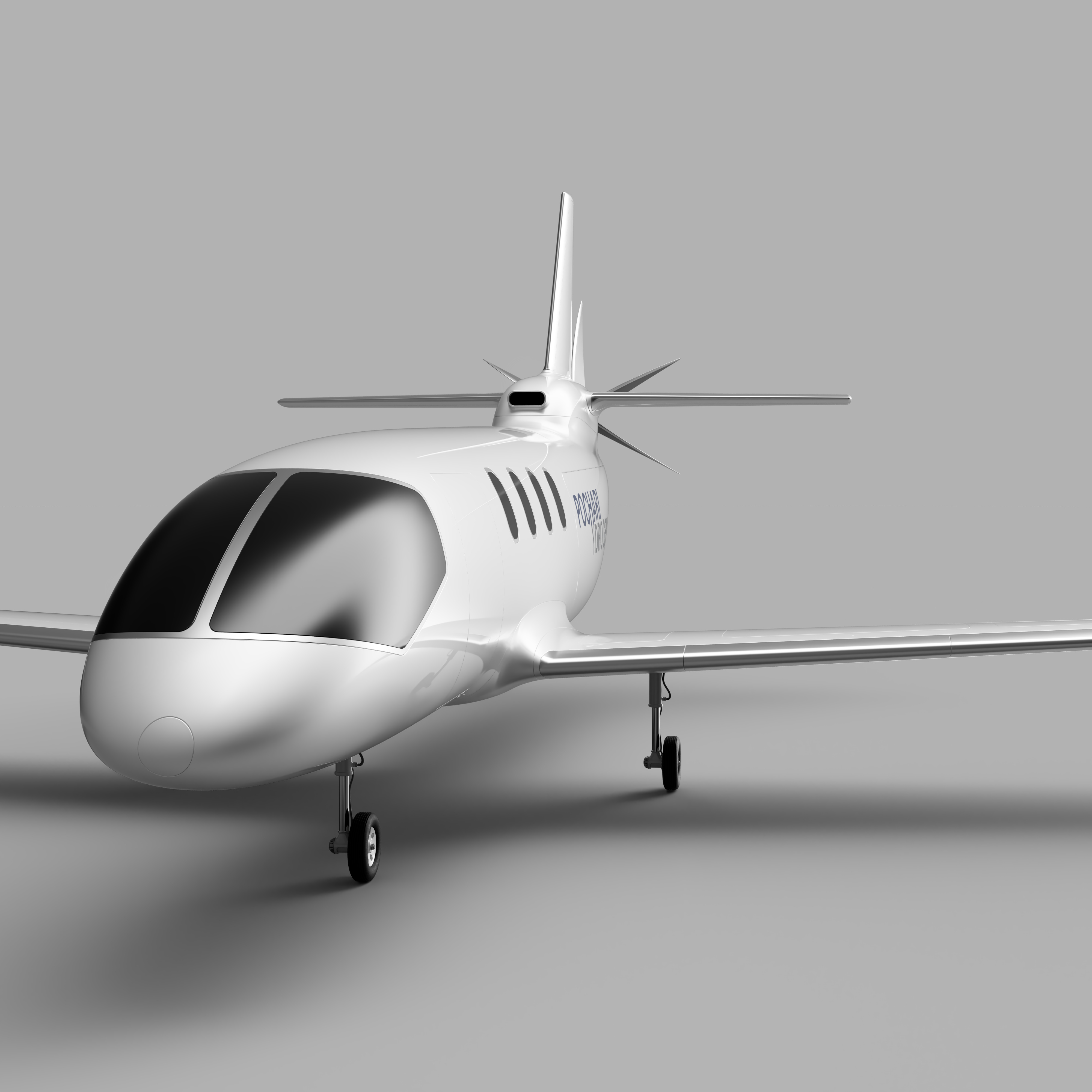 氢动力涡轮螺旋桨飞机造型3D图纸 STEP格式