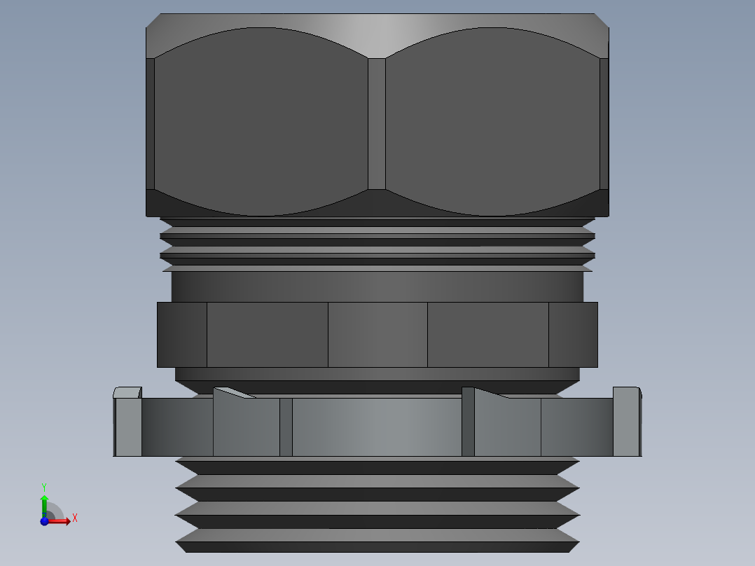 solidworks钢丝绳扣3D模型前视图