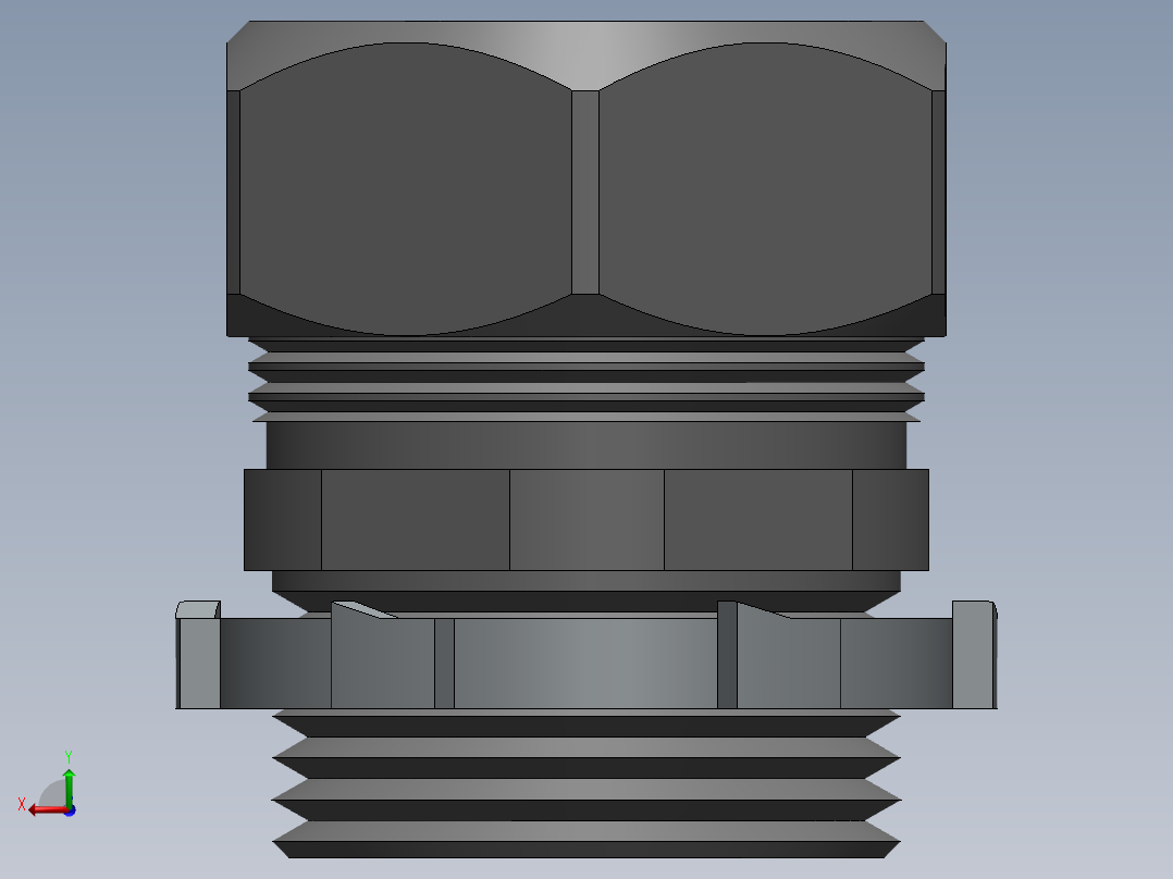solidworks钢丝绳扣3D模型后视图