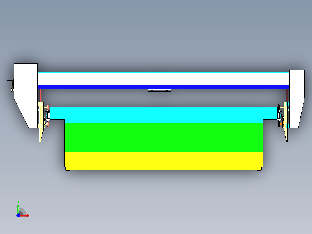 自动砂光机 3D模型前视图