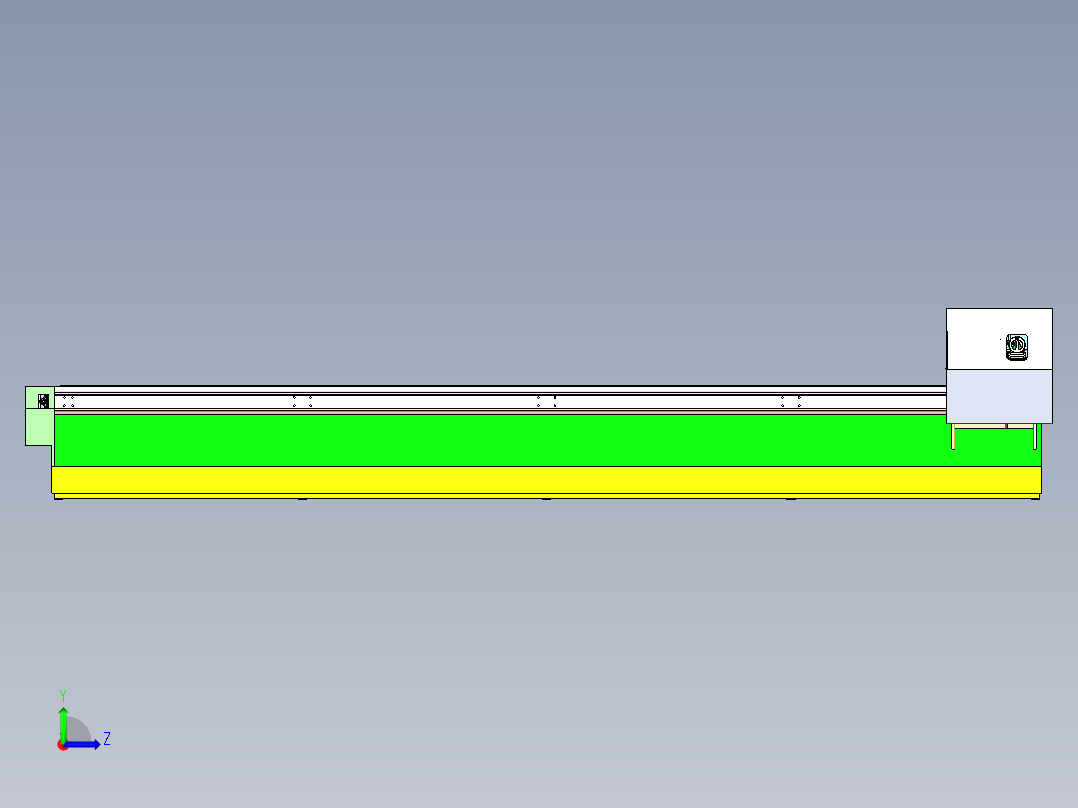 自动砂光机 3D模型左视图