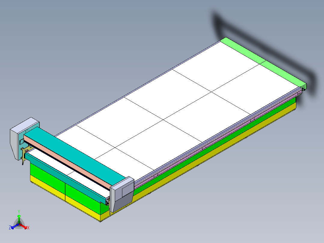 自动砂光机 3D模型正等轴测图
