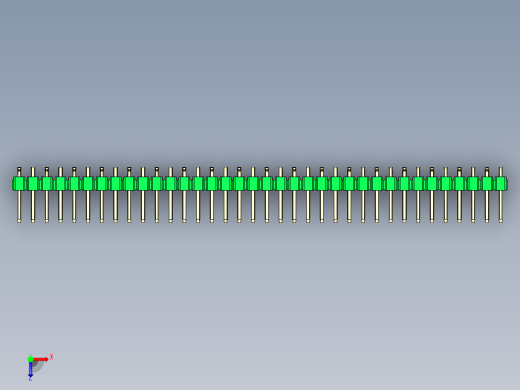 彩色公排针 100mil 2.54mm 系列-DS1022_green_36p_100mil_Type_SMT_R1_rev1.0俯视缩略图