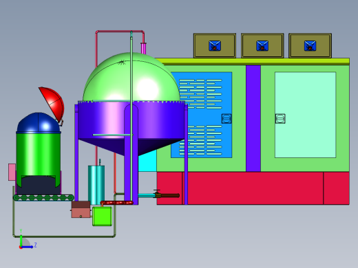 物料粉碎输送焚烧炉处理系统左视缩略图