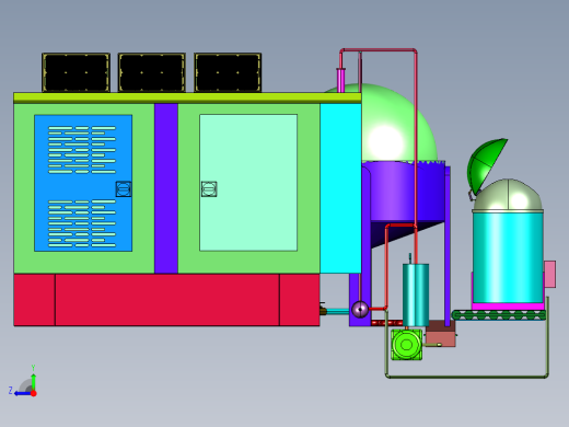 物料粉碎输送焚烧炉处理系统右视缩略图