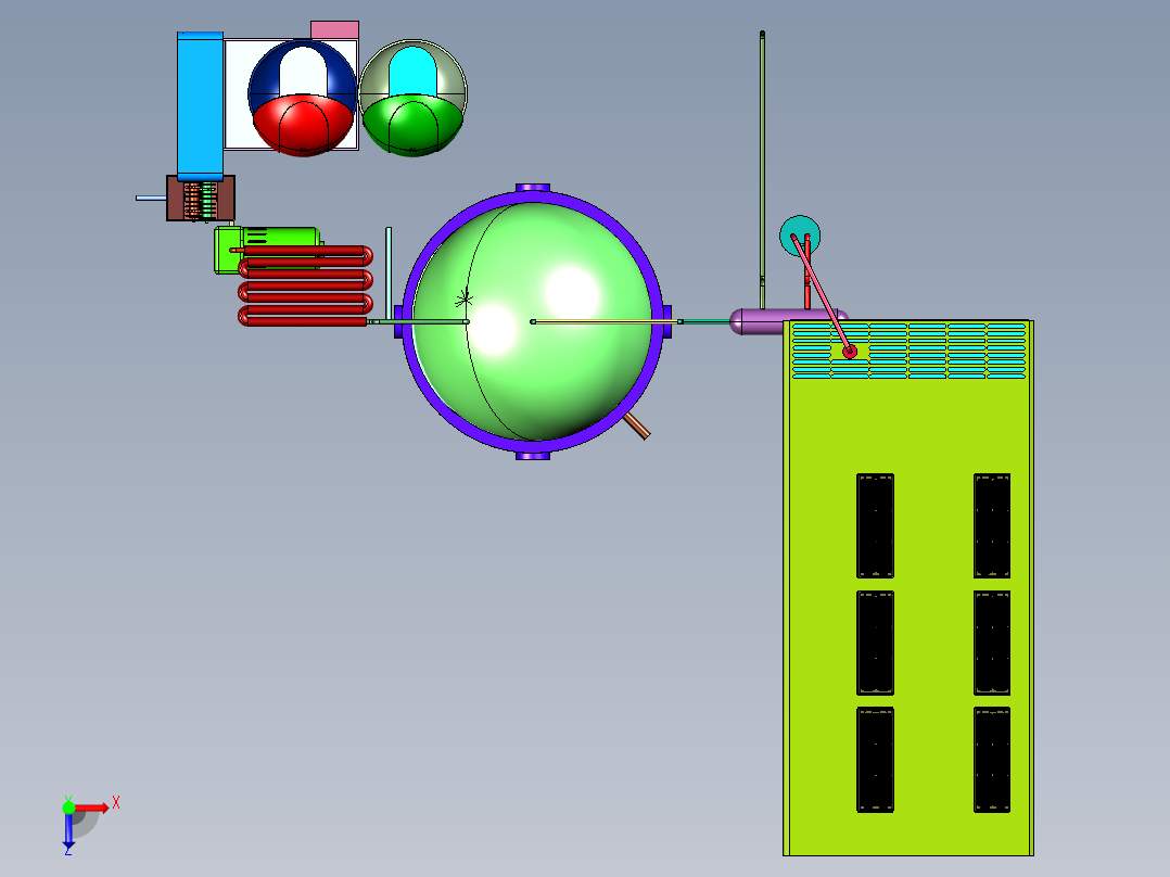 物料粉碎输送焚烧炉处理系统俯视图