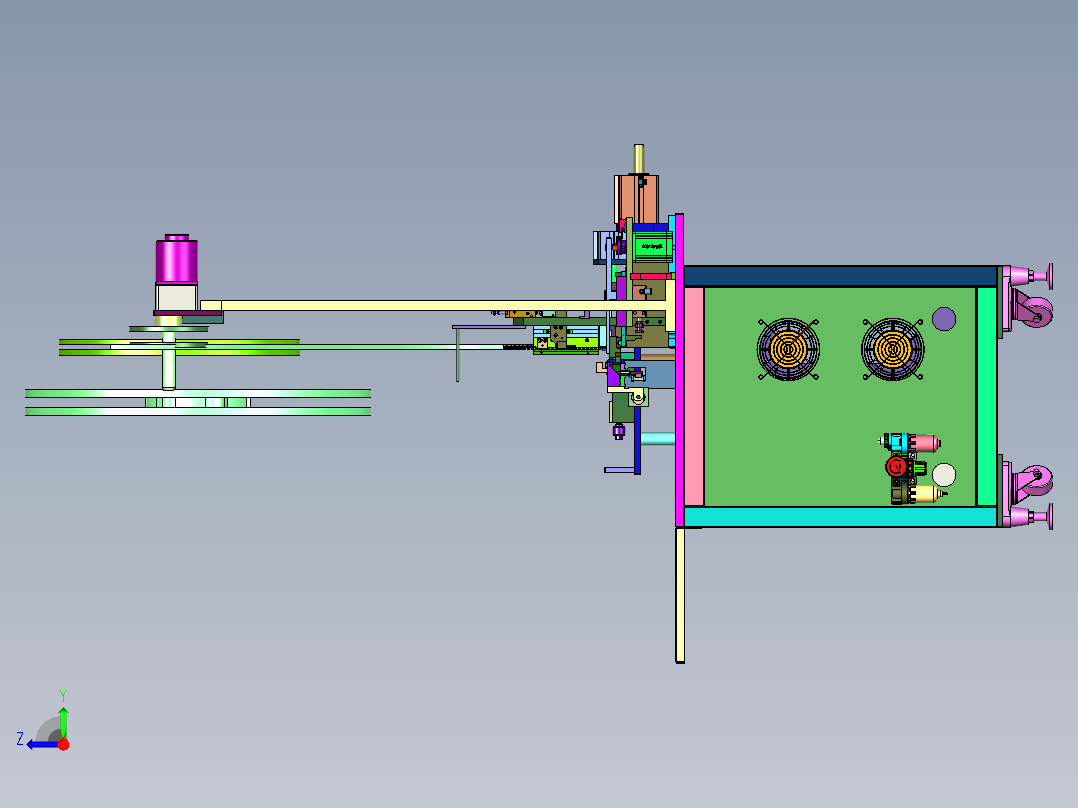 一出二插鱼叉端子装配机右视图