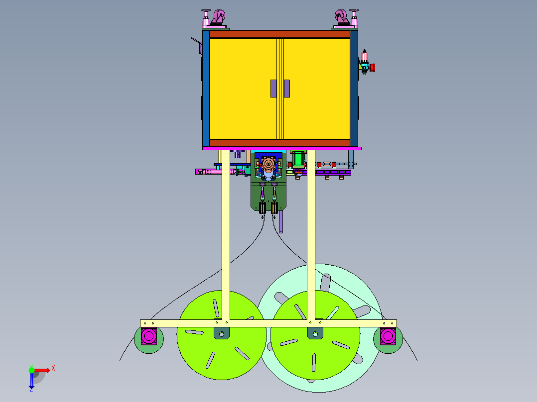 一出二插鱼叉端子装配机俯视图