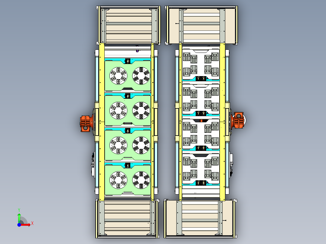 05-1重型辊筒输送循环线前视图