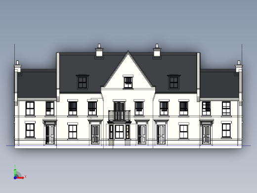 小镇房屋前视缩略图