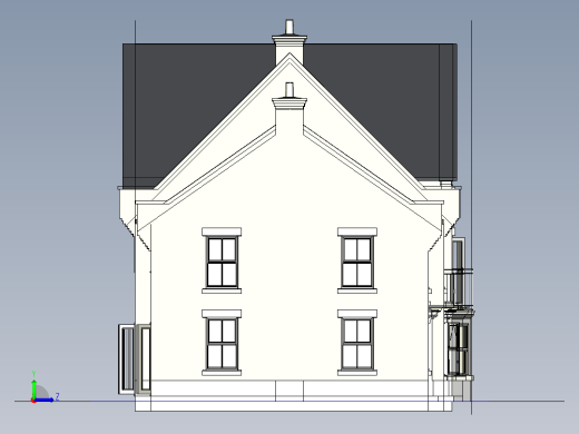 小镇房屋左视缩略图