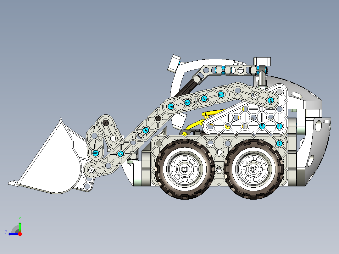 滑移装载机拼装模型 UG STP右视图