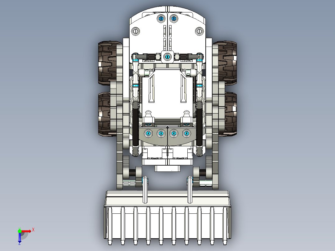滑移装载机拼装模型 UG STP俯视图