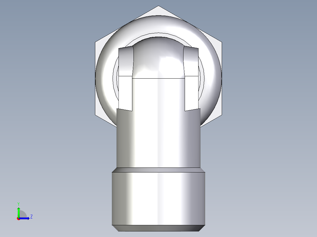 卡套式工业通用硬管接头EO_Bulkhead_elbow_WSV06SOMD71左视图