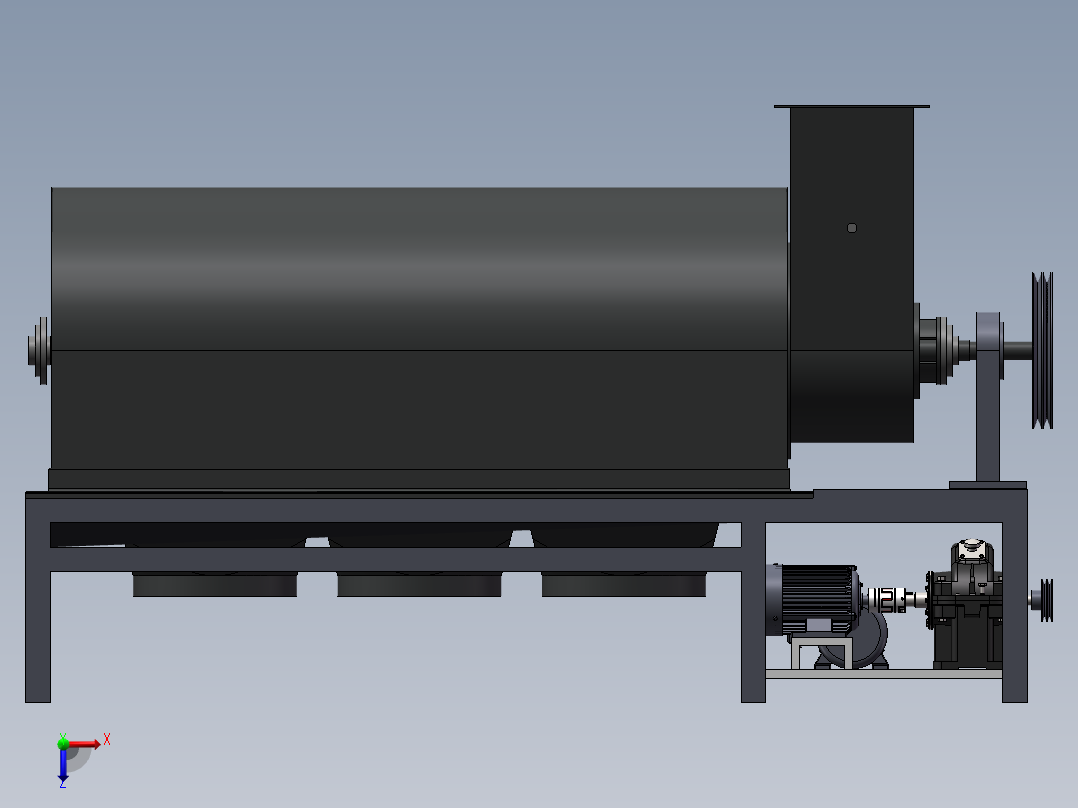 垃圾分拣装置结构设计-分选设备【三维SW模型】【含9张CAD图纸】俯视图