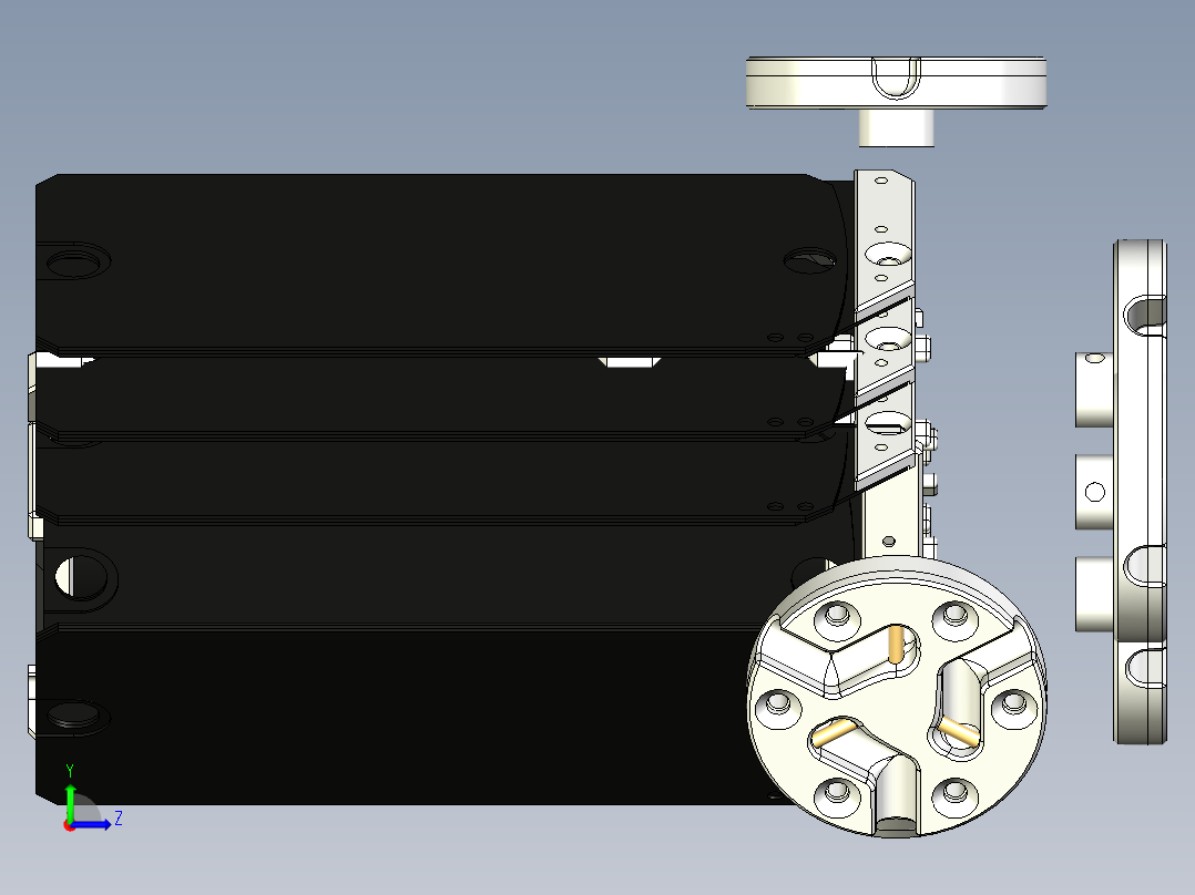 户外折扇可折叠风扇左视图