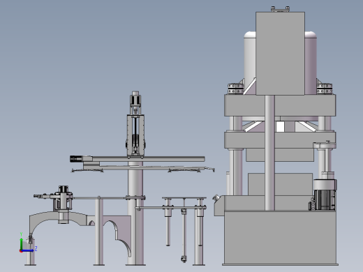 带桁架机器人自动上料的冲压机左视缩略图
