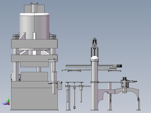 带桁架机器人自动上料的冲压机右视缩略图